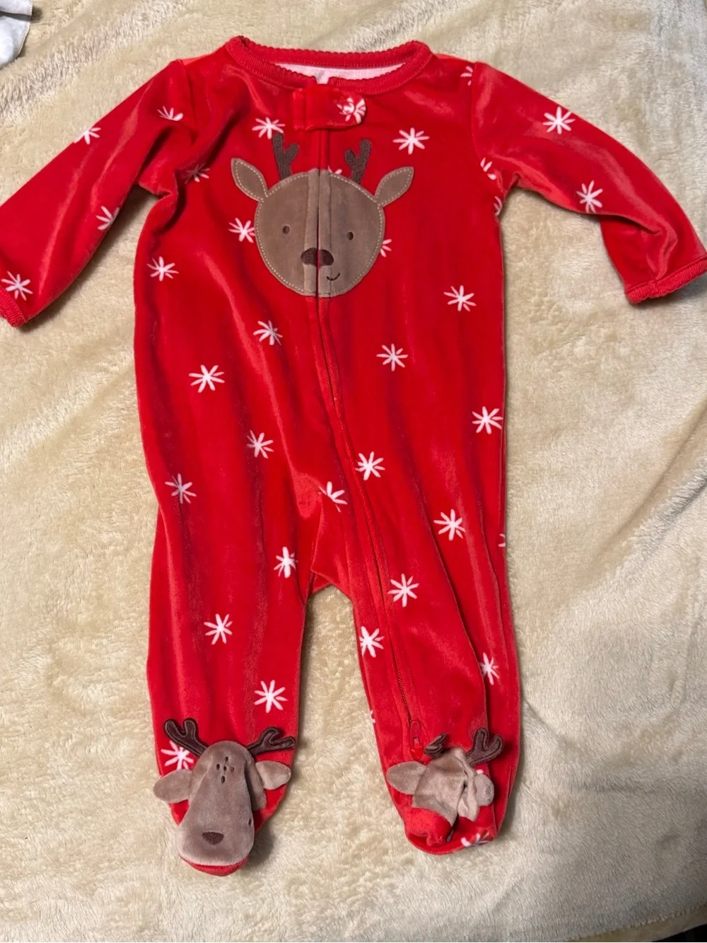 Santa Baby Red and Black Holiday One-Piece for Kids